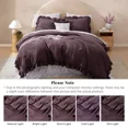 thumbnail image 5 of Amberspace Ruffle Design 7-piece Bed in a Bag Comforter Set with Sheets,Deep Purple,King, 5 of 8