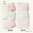 thumbnail image 2 of Balabala Girls 3-Pack Soft Cotton Briefs – Apple & Bunny Print Toddler & Kids Underwear, 2 of 7