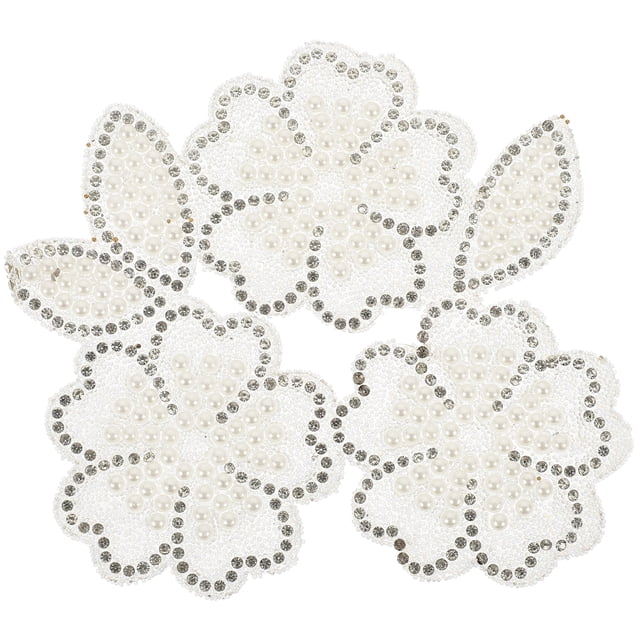 Flower Shape Rhinestone Applique DIY Clothing Accessory Iron On Floral Patch Garments Bags DIY Applique