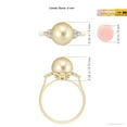 thumbnail image 4 of Angara Golden South Sea Cultured Pearl Ring with Trio Diamonds in 14K Yellow Gold for Women | June Birthstone Jewelry for Her, 4 of 8