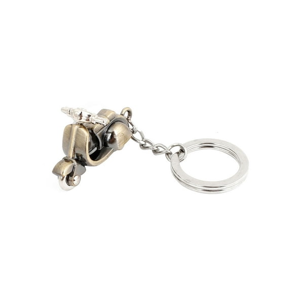 Silver Tone Ring Scooter Motorcycle Decoration Keychain Holder Keychain