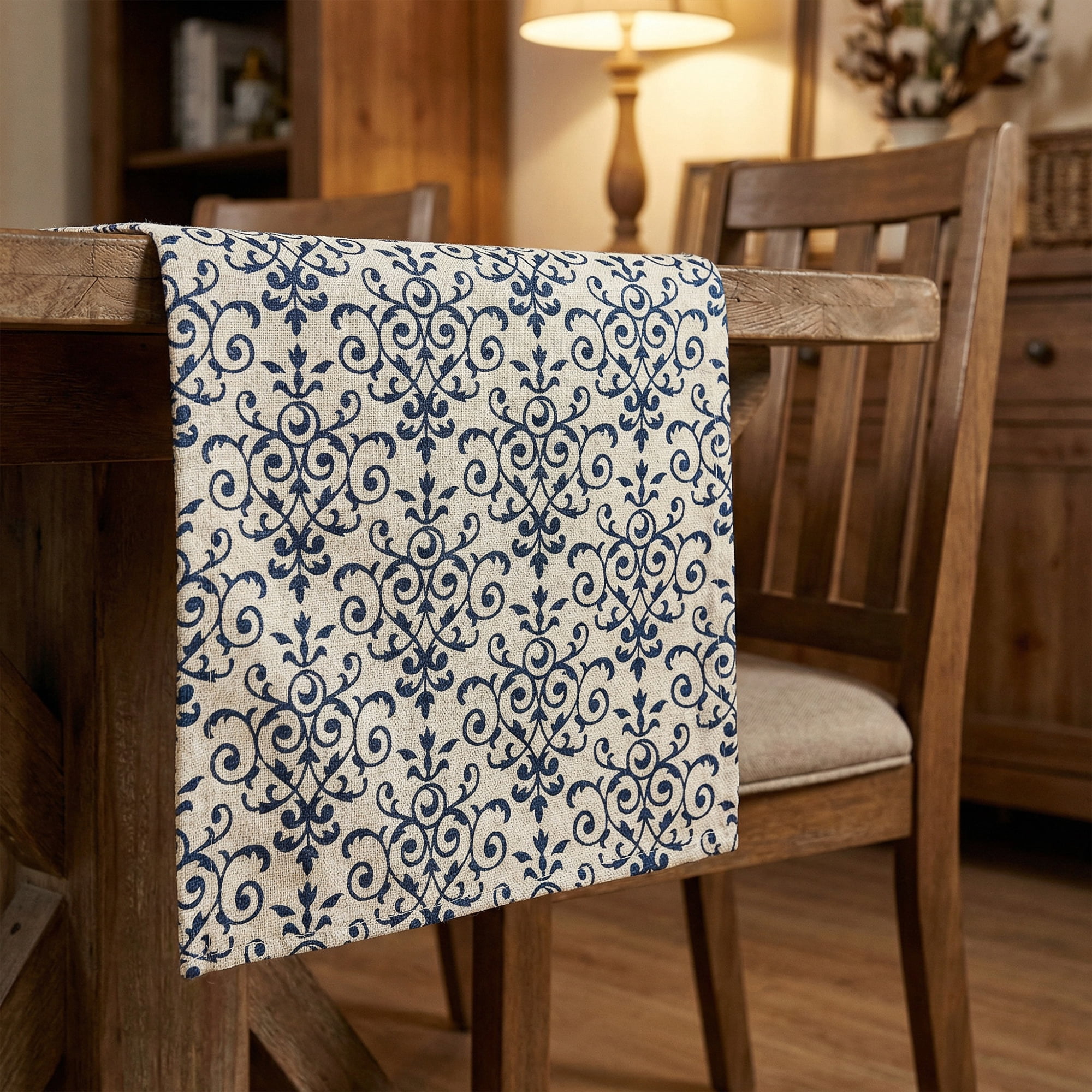 Unique Bargains Birthday Decorations Long Cotton Kitchen Runner Blue 11.8x63in