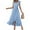 Sky Blue, variant on Womens Plus Size Summer Dresses,Womens Dresses Trendy,Women's Casual Solid Color Bubble Embroidered Lace Cuffs V-neck Dress
