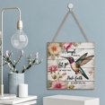 thumbnail image 5 of Hummingbird - Accept What Is Let's Go Of What Was Have Faith In What Will Be Square Wood Art Wall Hanging for Bedroom Living Room Kitchen Bathroom Home Office Decor 12"x12", 5 of 8