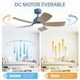 thumbnail image 4 of 52-inch Blue Ceiling fan with Light & Remote Color Changing Reverse Airflow Ceiling Fan, 4 of 7