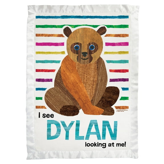 Brown Bear Super Soft Striped Personalized Baby Blanket