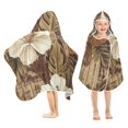 thumbnail image 2 of Tropical Hibiscus Flowers with Brown Hooded Beach Towel Kids Bath Towels Quick Dry for Pool Swiming 50" x 23.5" Microfiber Soft Bathrobe, 2 of 7