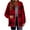 Red, variant on Plaid Shacket Jackets for Women Fall Oversized Fleece Lined Hooded Coat Fashion Warm Long Sleeve Zipper Jacket