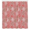 thumbnail image 3 of Under the Sea Shower Curtain, Hand Drawn Corals Sea Sponges in Brown White and Vermilion Tones, Fabric Bathroom Set with Hooks, 69W X 75L Inches Long, Dried Rose Multicolor, by Ambesonne, 3 of 3