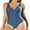 Blue, variant on Asoul Women's Strappy V Neck One Piece Swimsuits Tummy Control Side Ruched Bathing Suits Criss Cross Monokini Swimwear