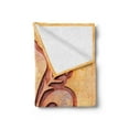 thumbnail image 2 of Fleur De Lis Soft Flannel Fleece Throw Blanket, Lily Flower on Plate Floral Design Royal Arms France Sign Cultural Print, Cozy Plush for Indoor and Outdoor Use, 60" x 80", Orange, by Ambesonne, 2 of 5