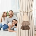 thumbnail image 6 of 2 Pack Magnetic Curtain Tiebacks with 3-Tier Tassel, Wood Bead Curtain Holdbacks No Drill, Boho Curtain Tie Backs, Decorative Curtain Holders for Drapes in Bedroom, Nursery, Living Room (Coffee Brown), 6 of 6