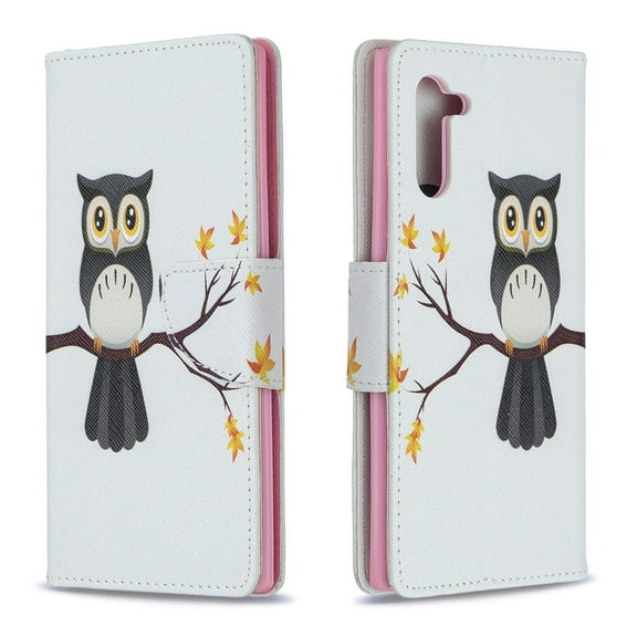 Allytech Galaxy Note 10 Case Wallet, PU Leather Slim Lightweight Stand Feature Cards Holder Folio Style Anti Slip Wallet Case Cover for Samsung Galaxy Note 10 2019 Released,Owl