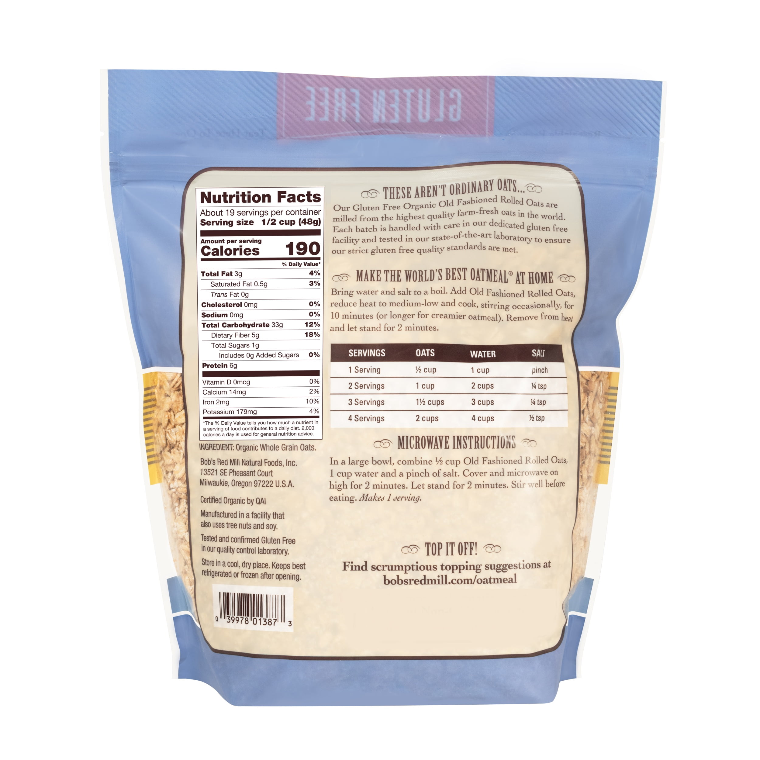 Bob's Red Mill, Old Fashioned Rolled Oats, Organic, 32 oz