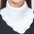 thumbnail image 4 of Cuello alto de invierno para mujer, cuello falso falso de punto acanalado a rayas, desmontable para bufanda triangular, cuello elástico a prueba de viento, 4 of 5