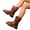 Light Brown, variant on Womens Combat Boots Soft Faux Leather Buckle Strap Ankle Booties, Non Slip Lug Platform Block Heel Fashion Casual Shoes Fall Winter Outdoor Riding Shoe