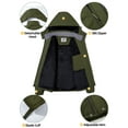 thumbnail image 6 of Generic Mens Ski Jacket Windproof Winter Coat with Hood Jackets for Men Green Outdoor Clothes S, 6 of 10