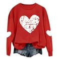thumbnail image 7 of Leopard Valentines Tops Sweatshirt Womens Love Heart Elbow Patch Shirts Crew Neck Pullover Long Sleeve Oversized Blouse Tops Valentines Day Sweater Shirt, 7 of 7