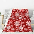 thumbnail image 1 of Snowflakes Red Throw Blankets All Season Ultra Soft Warm Fleece Blanket For, 1 of 9