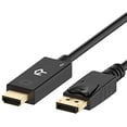 thumbnail image 1 of Rankie DisplayPort (DP) to HDMI Cable, 4K Resolution Ready, 15 Feet, Black, 1 of 6
