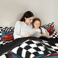 thumbnail image 4 of Homewish Racing Car 7-Piece Twin Bedding Sets,Classic Checkered Bedding Comforter Set,Extreme Sport Game Sheet Sets For Boy Teens,Uxury Bedroom Decor Reversible, 4 of 8