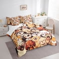 thumbnail image 3 of Manfei Cute Cartoon Dogs 7-Piece Bedding Comforter Set,Pet Animal Lovers King Bedding Sets,Beige Orange Gray Bed Sheets For Boys Girl,Ultra Soft Home Decor Reversible, 3 of 8