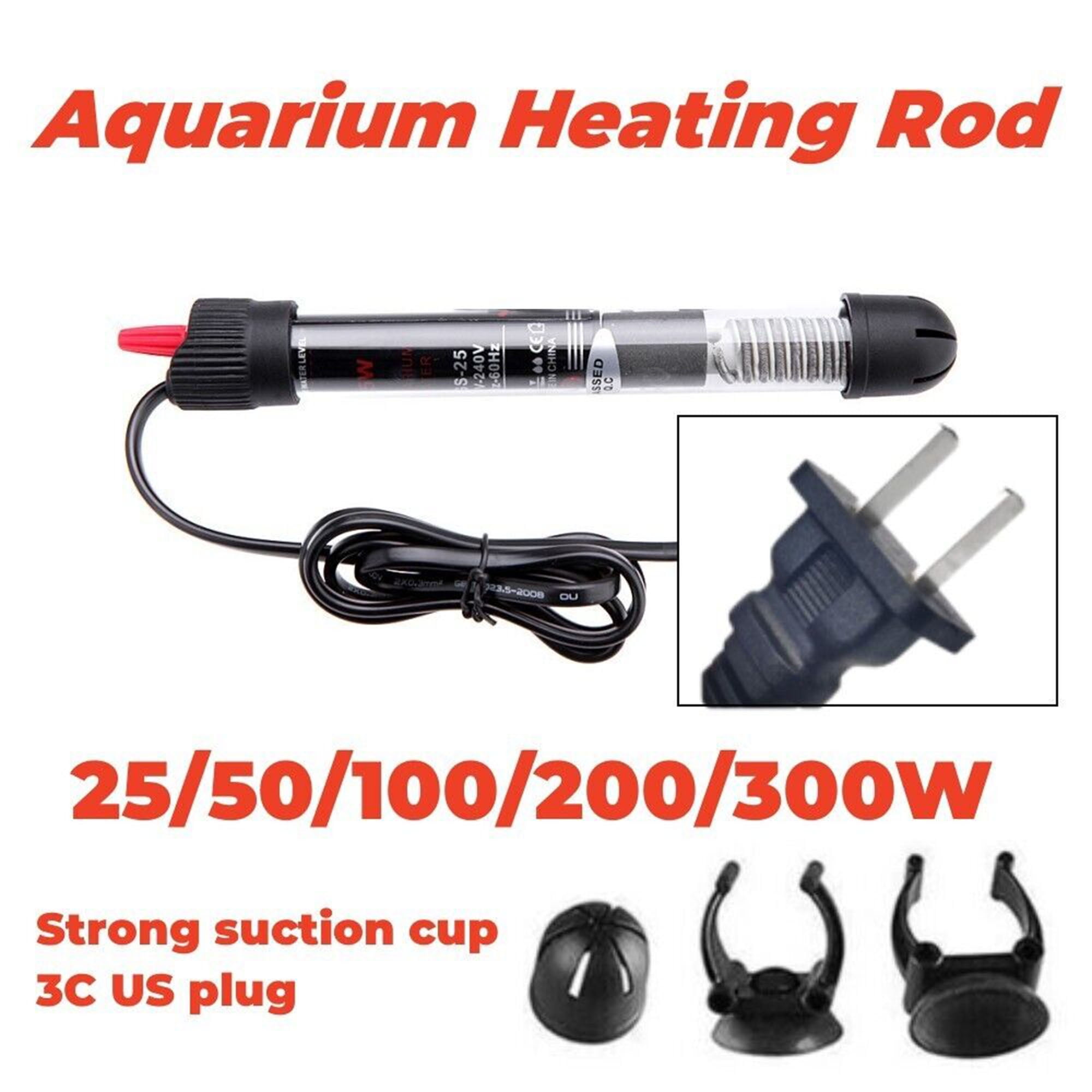 SHCKE Submersible Aquarium Heater 25W/50W/100W/300W Fish Tank Heating Rod Automatic Constant