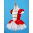 thumbnail image 6 of MSemis Kids Girls Ballet Dance Mesh Tutu Dress Circus Ringmaster Costume Cosplay Dress Up Red-A 12, 6 of 8
