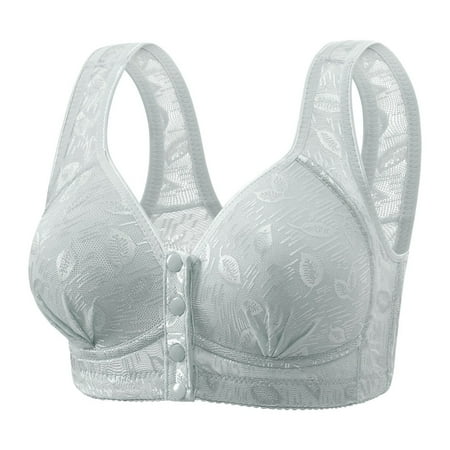 ALLLIST Women Bras Blue No Underwire Front Closure Sleep Comfy Embroidery Bralette Women s Lingerie Size 36-44