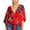 Red, variant on Aloohaidyvio Long Sleeve Tops,Womens Casual Boho Floral Print V Neck Long Sleeve Blouses Button Down Shirts Dressy Chiffon Loose Ruffle Tops