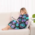 thumbnail image 4 of Colorful Halloween Pumpkins Pattern Blanket Hoodies for Kids 6-13YR Oversize Wearable Blanket Hoodies for Boys Girls Teens, 4 of 7