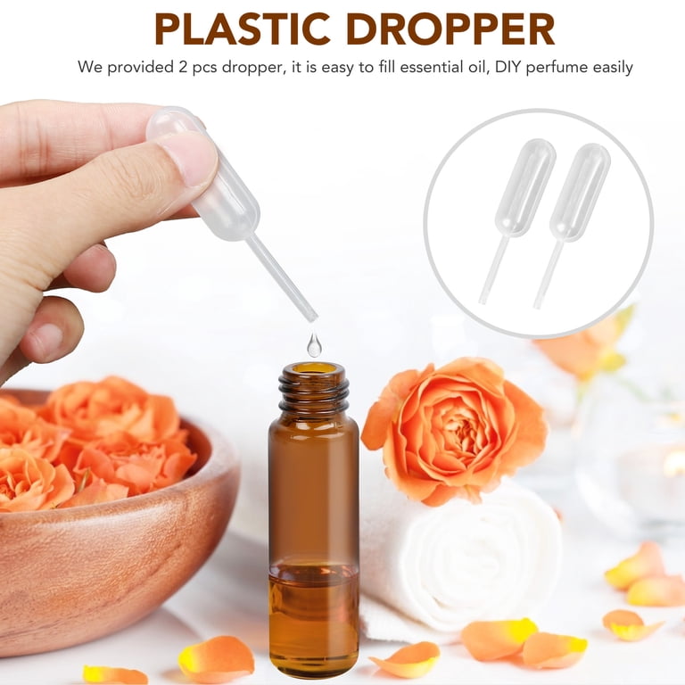 LotFancy Essential Oil Roller Bottles, 6-Pack, 10ml Amber Glass photo 7