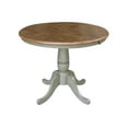 thumbnail image 4 of 36" Round Solid Wood Extension Dining Table With 2 Cross Back Chairs in Distressed Hickory/Stone by International Concepts, 4 of 6