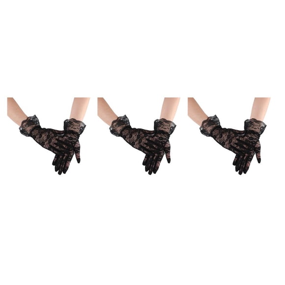 Qarigey 1 par de guantes de encaje para niña, decoración de ropa encantadora, exquisita decoración de dedos cortos, adorno para vestido, Type1 NO1