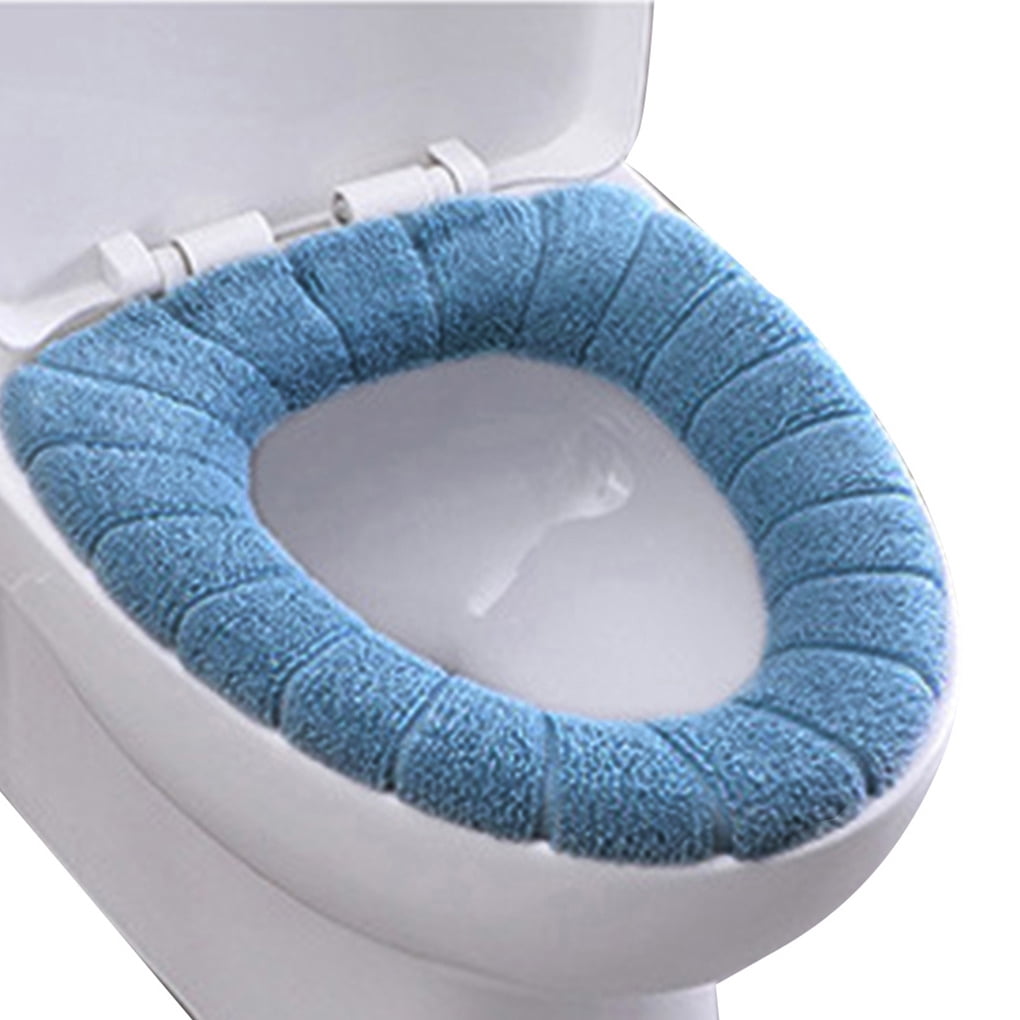 2Sets Bathroom Toilet Seat Closestool Washable Soft Warmer Mat Cover Pad Cushion 