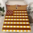 thumbnail image 2 of Homewish Modern American Flag Bed Sheets for Kids, Cartoon Stars Print King Sheets, Orange Brown Abstract Sheet Set, Microfiber Bedroom Decor, 4 Pieces, 2 of 7