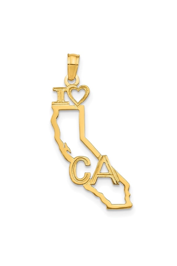 Mother's Day Gift 10k Yellow Gold Solid California State Pendant for Women