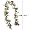 thumbnail image 3 of MAMOWEAR Red Berry Christmas Garland, 5ft Flexible Artificial Red and Burgundy Berry Garland for Indoor Outdoor Hone Fireplace Decoration for Winter Christmas Holiday New Year Decor, 3 of 7