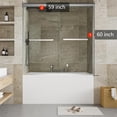 thumbnail image 2 of Bingirl Semi-Frameless Double Sliding Clear Tempered Glass Door Shower for Bathroom, 2 of 6