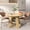 Wood Color, variant on Round Dining Table Modern Extendable Dining Table with Removable Leaves for Kitchen