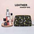 thumbnail image 4 of Cartoon Cute Lizard Gecko Green Makeup Bag, Large Capacity Travel Cosmetic Bag for Women Girls- Travel Toiletry Bag Leather Portable Waterproof Makeup Case Organizer with Handle, 4 of 4