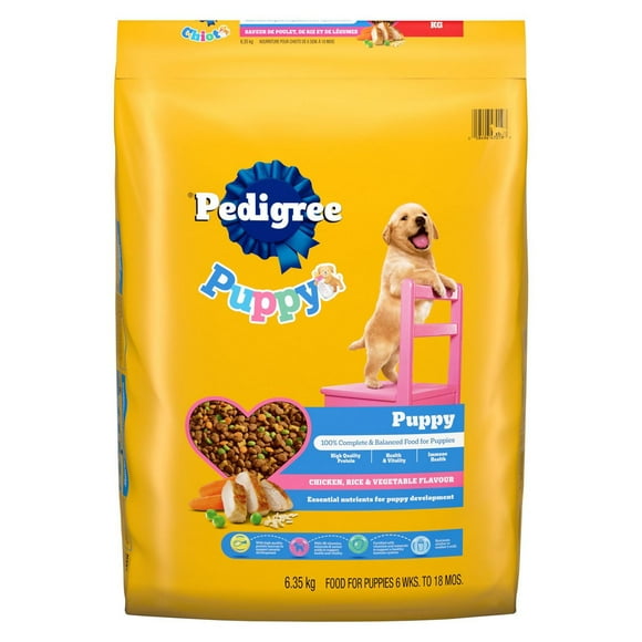 Pedigree Puppy Dry Dog Food Chicken, Rice & Vegetable Flavour, 6.35kg