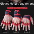 thumbnail image 4 of Guantes deportivos de fitness para mujer, antideslizantes, con protección de medio dedo, para entrenamiento, yoga, ejercicio, barra horizontal de hierro anticapullo, 4 of 6