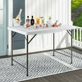 thumbnail image 4 of Gymax 4FT Folding Ice Bin Table Outdoor Ice Cooler Table w/ Matching Skirt Party BBQ, 4 of 10