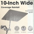 thumbnail image 3 of All Metal High Pressure Rain Shower Head with Handheld Spray Combo, 10 Inch Rainfall Showerhead with Adjustable Extension Arm and Long Hose, Brushed Nickel, 3 of 6