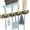 Bronze, variant on Adjustable Broom Holder Wall Mount, Mop Storage Tool Racks, Broom Hanger Tool Organizer for Garage, Kitchen, Garden, Laundry Room, 4 Racks 5 Hooks Silver