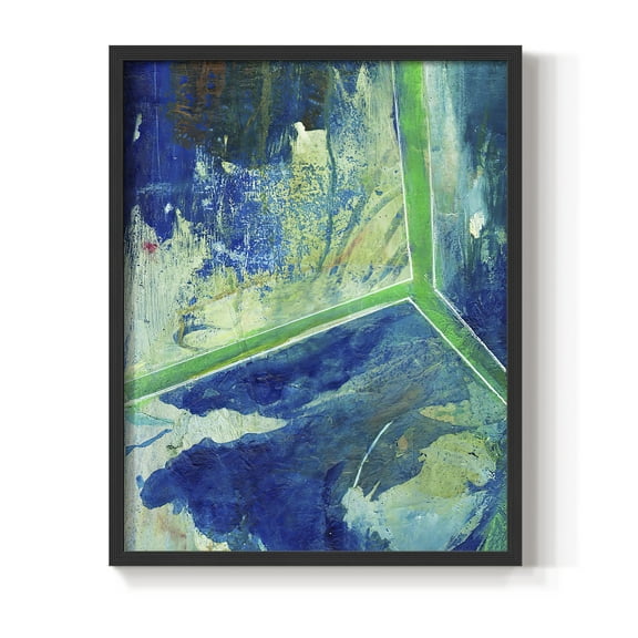 Geometric in Cool VI Framed Print in Black Solid Wood Framed Print No Nail Hanging