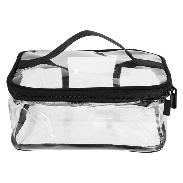 EeaseMX Bolsa de maquillaje grande transparente, bolsa de almacenamiento de cosméticos transparente para viajes en casa