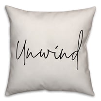 Creative Products Unwind Script White and Black 16x16 Indoor / Outdoor Pillow