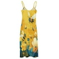 thumbnail image 5 of Happy Cute Bees Design Sleeveless Dress Woman Fashion Long Dresses Women's Summer Suit Dress 2025, 5 of 7